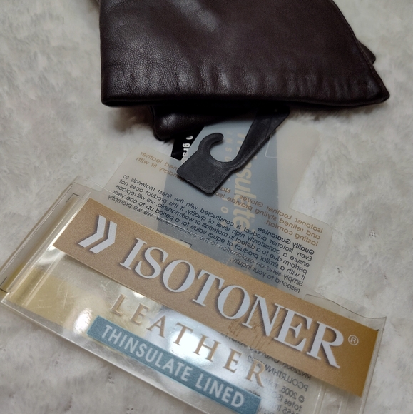 Isotoner Genuine Leather Gloves Dark Brown Thinsulate Lining NWT. Size 8 - Picture 4 of 6